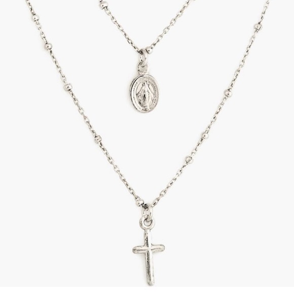 Nordstrom Other - Speidel Cross & Miraculous Medal Pendant Necklace